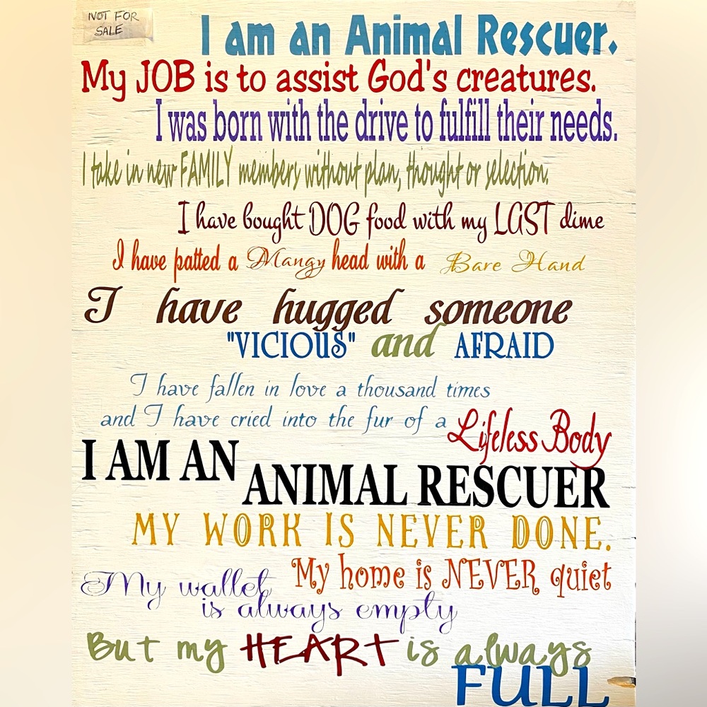 Thank you for all of your support & purchases to help the animals.